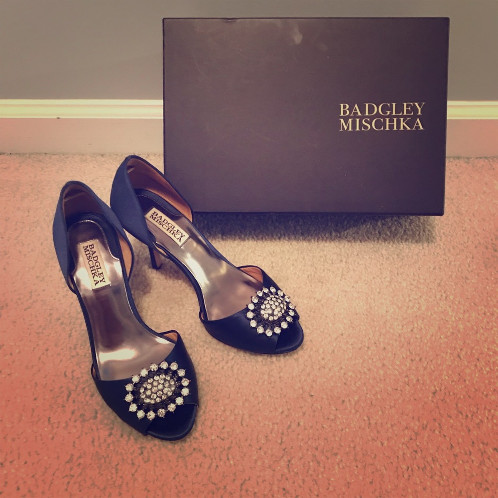 Badgley Mischka Lacie peep-toe evening shoe
